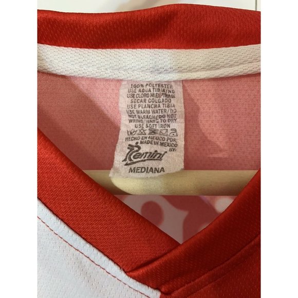 REMINI NECAXA FC Men’s Sz M SOCCER‎ FOOTBALL JERSEY SHIRT red white - Picture 2 of 7
